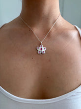 Load image into Gallery viewer, oval ruby flower power charm necklace