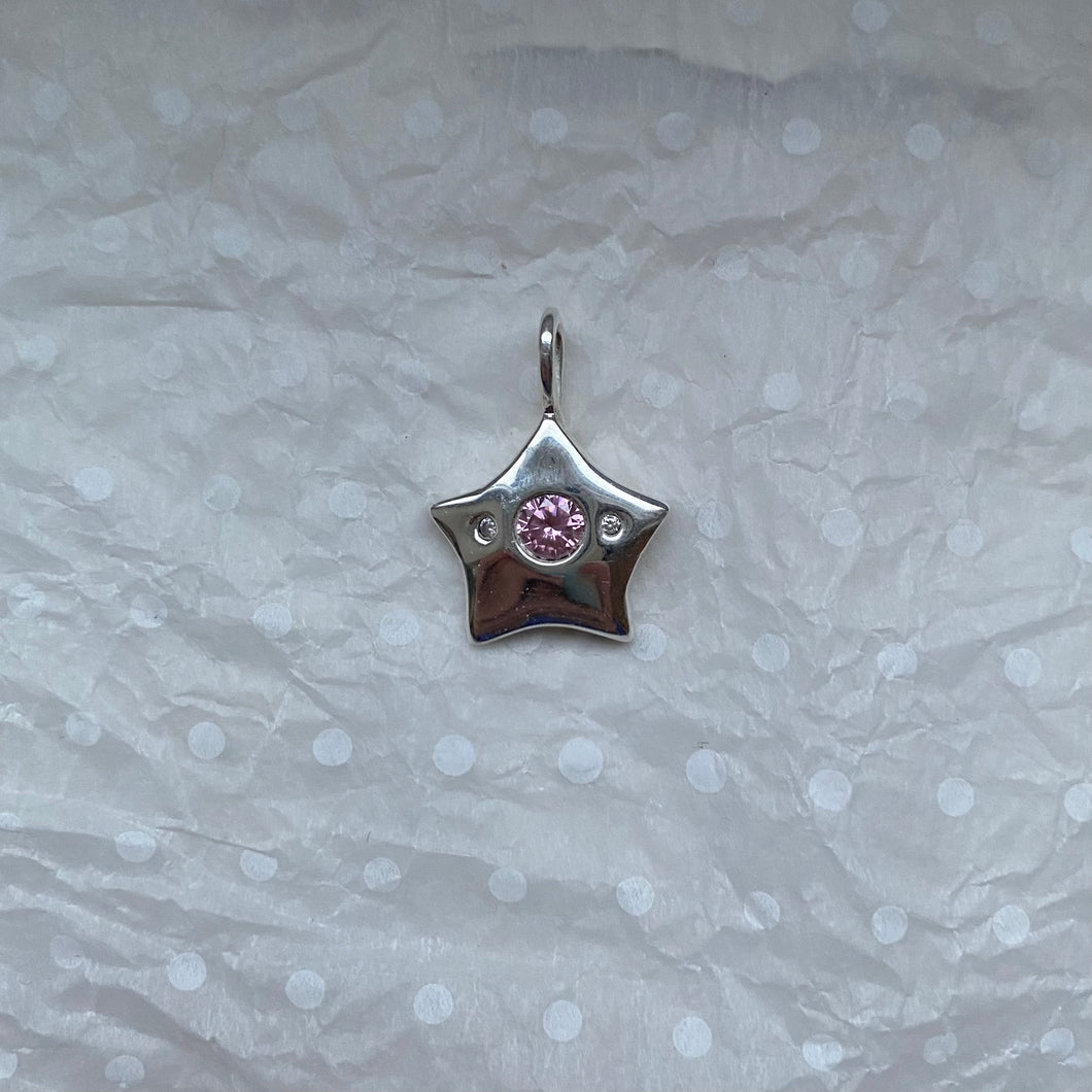 baby pink comet star necklace