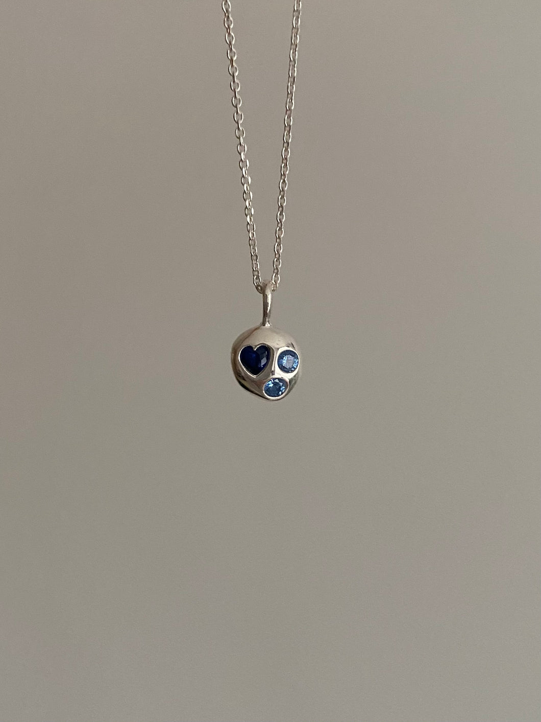 sapphire comet tab necklace