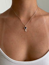 Load image into Gallery viewer, blue sapphire key to your heart necklace
