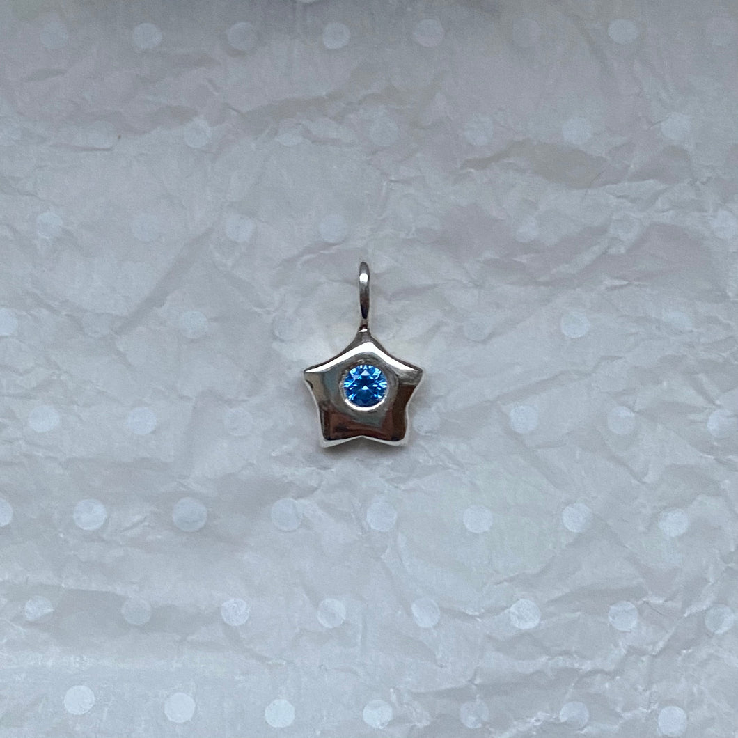 blue dainty star necklace