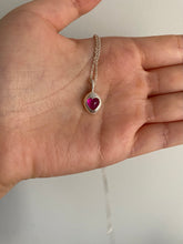 Load image into Gallery viewer, cabochon ruby heart necklace
