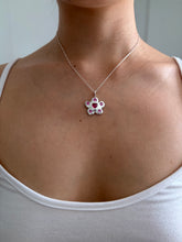 Load image into Gallery viewer, ruby flower power charm necklace
