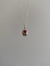 Load image into Gallery viewer, ruby heart walkie-talkie necklace
