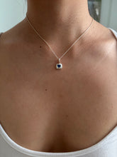 Load image into Gallery viewer, deep blue spinel heart cushion necklace
