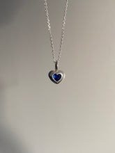 Load image into Gallery viewer, dainty deep blue spinel heart necklace
