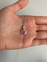 Load image into Gallery viewer, chunky pink sapphire heart necklace

