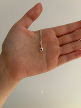Load image into Gallery viewer, teeny tiny ruby heart drop necklace
