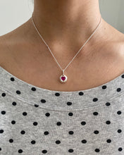 Load image into Gallery viewer, ruby cabochon heart bubble necklace

