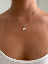 Load image into Gallery viewer, pink sapphire puffy flower necklace
