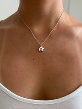 Load image into Gallery viewer, pink sapphire puffy flower necklace
