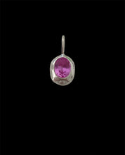 Load image into Gallery viewer, chunky pink sapphire tab necklace
