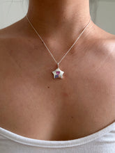 Load image into Gallery viewer, pink sapphire chunky star necklace
