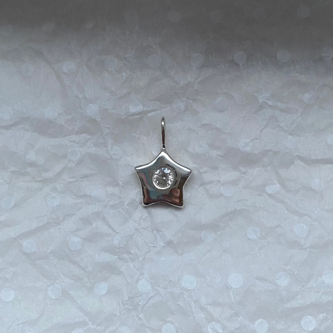 dainty white star necklace