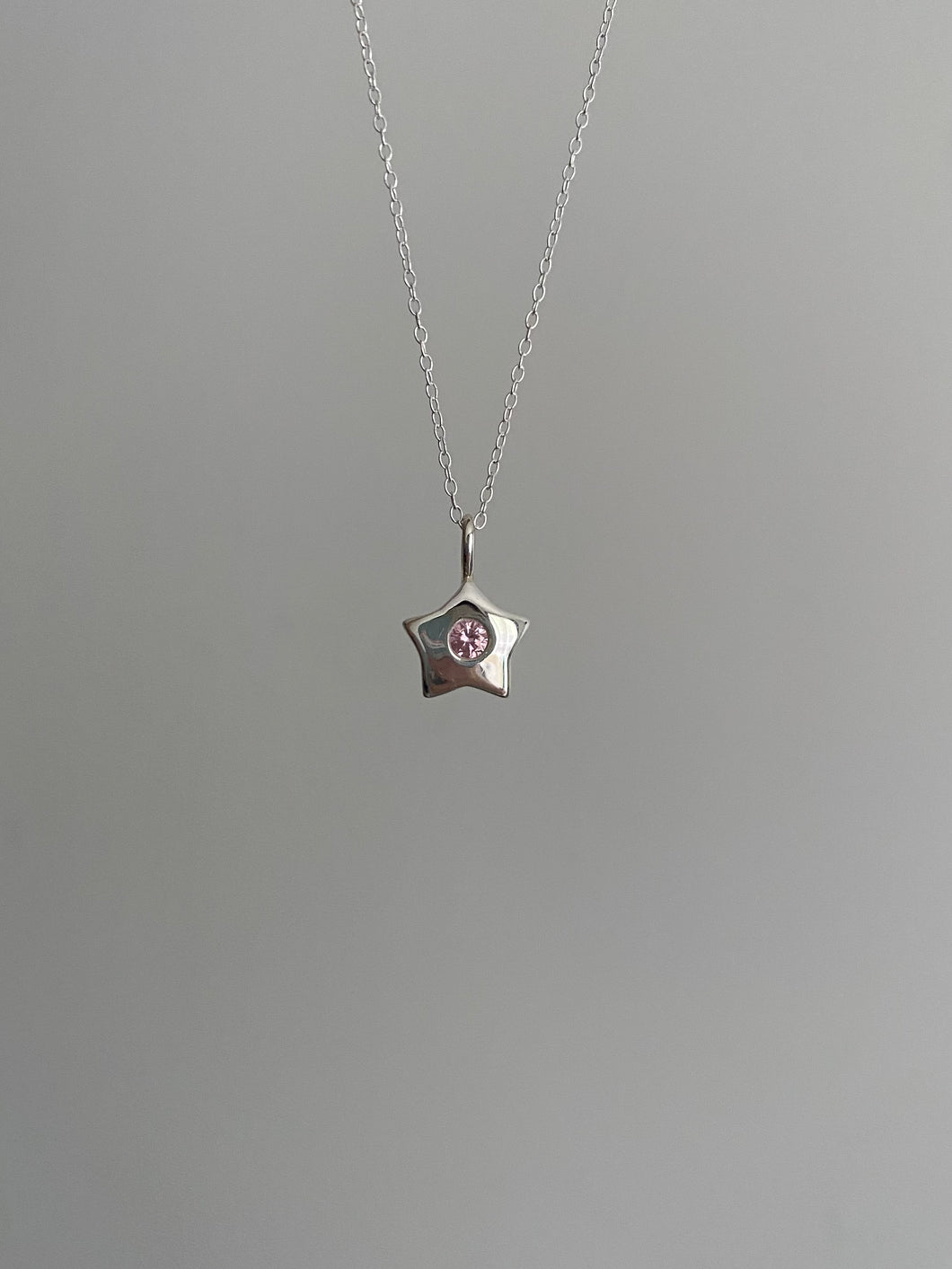 dainty baby pink star necklace
