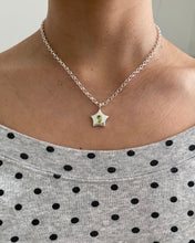 Load image into Gallery viewer, chunky peridot cabochon star pendant
