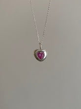 Load image into Gallery viewer, chubby pink heart sapphire necklace
