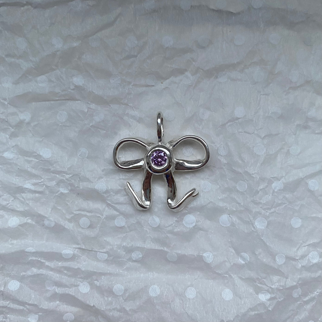 amethyst bow necklace