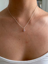 Load image into Gallery viewer, teeny tiny ruby heart drop necklace
