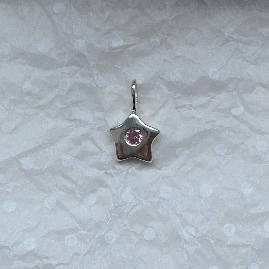 dainty pink star necklace