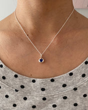 Load image into Gallery viewer, deep blue spinel heart bubble necklace
