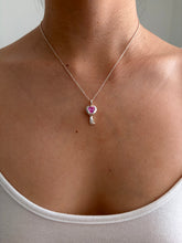 Load image into Gallery viewer, pink sapphire key to your heart necklace
