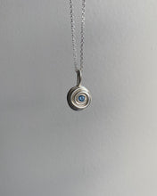 Load image into Gallery viewer, blue spiral worry pendant
