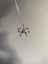 Load image into Gallery viewer, ruby darling bow necklace
