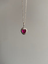 Load image into Gallery viewer, cabochon ruby heart necklace
