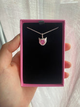 Load image into Gallery viewer, (made-to-order) pink sapphire devil heart necklace
