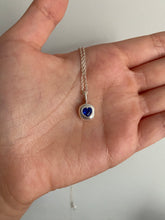 Load image into Gallery viewer, dark blue sapphire cushion necklace
