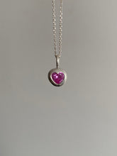 Load image into Gallery viewer, chunky pink sapphire heart necklace
