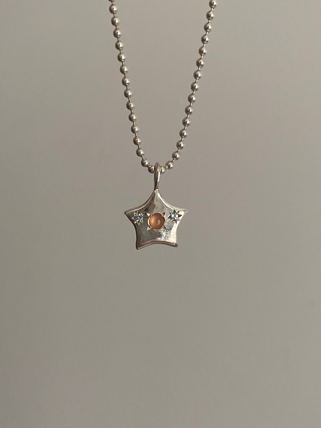 custom moonstone star with ball chain