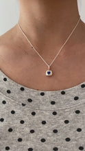 Load and play video in Gallery viewer, deep blue spinel heart cushion necklace
