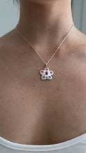 Load and play video in Gallery viewer, oval ruby flower power charm necklace
